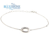 Silver Bracelet with CZs- 8 inches